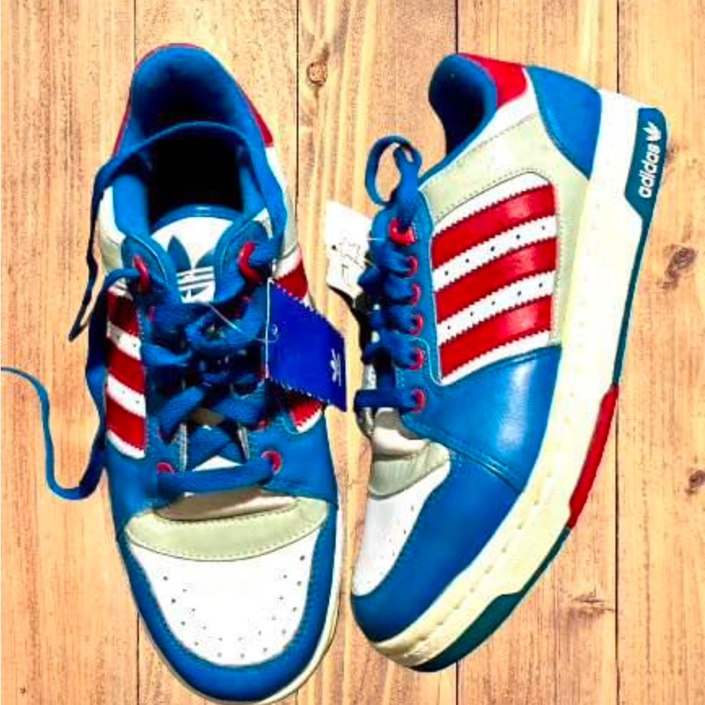 Adidas point gaurd low red white blue size 7 men’s